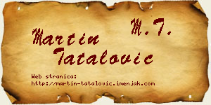 Martin Tatalović vizit kartica
